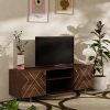 Jude TV Stand, Dark Mango Wood & Brass