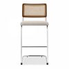 Kenton Bar Stool, Speckled Stone Sustainable Boucle & Chrome