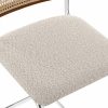 Kenton Bar Stool, Speckled Stone Sustainable Boucle & Chrome