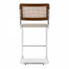 Kenton Kitchen Stool, Speckled Stone Sustainable Boucle & Chrome