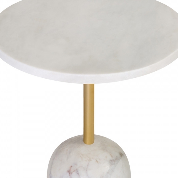 Kingston Side Table, White Marble