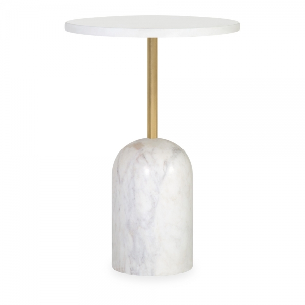 Kingston Side Table, White Marble