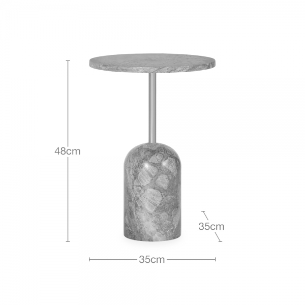 Kingston Side Table, White Marble