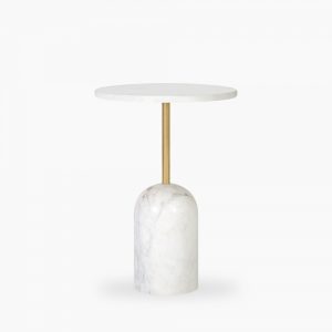Kingston Side Table, White Marble