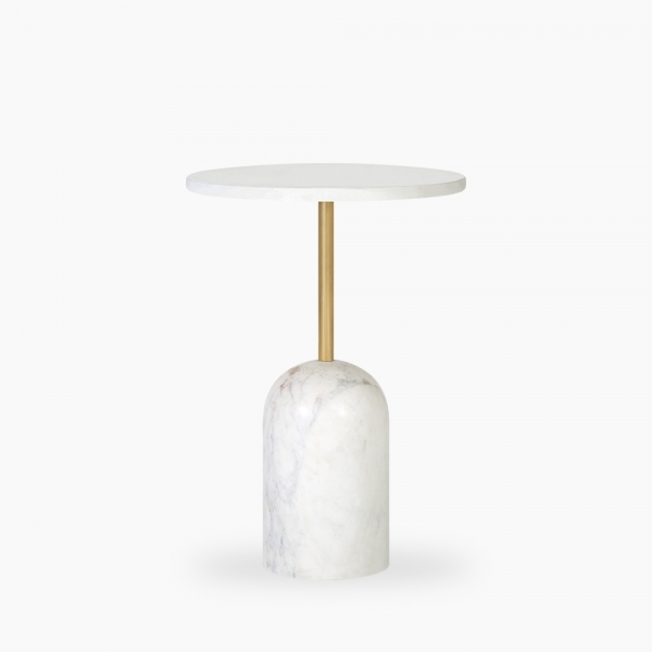 Kingston Side Table, White Marble