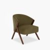 Kira Accent Chair, Moss Green Sustainable Mohair Velvet