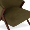 Kira Accent Chair, Moss Green Sustainable Mohair Velvet