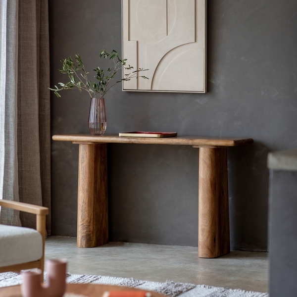 Ledbury Wooden Console Table, Mango Wood