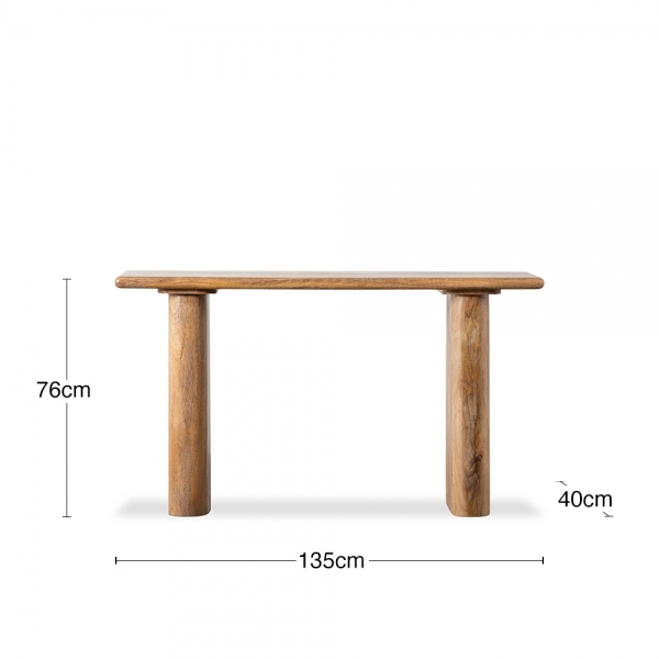 Ledbury Wooden Console Table, Mango Wood