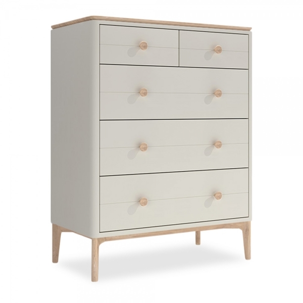 Mabel Chest of Drawers, Light Oak & Taupe