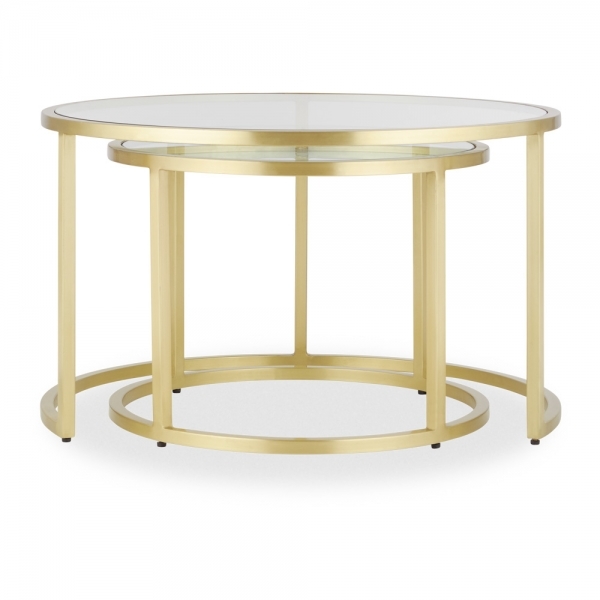 Madison Set of 2 Nesting Coffee Tables, Brass