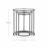 Madison Set of 3 Nesting Side Tables, White Marble & Brass