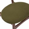 Malmros Wooden Dining Chair, Moss Green Sustainable Mohair Velvet & Walnut
