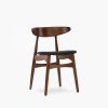 Malmros Wooden Dining Chair, Noir Black & Walnut