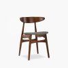 Malmros Wooden Dining Chair, Speckled Grey Sustainable Fabric & Walnut