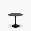 Malta 4 Seat Round Dining Table, Black Ceramic