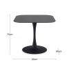 Malta 4 Seat Square Dining Table, Black Ceramic