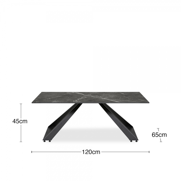 Malton Coffee Table, Sintered Stone & Black