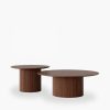 Marcel Set of 2 Round Coffee Tables, Walnut
