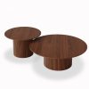 Marcel Set of 2 Round Coffee Tables, Walnut