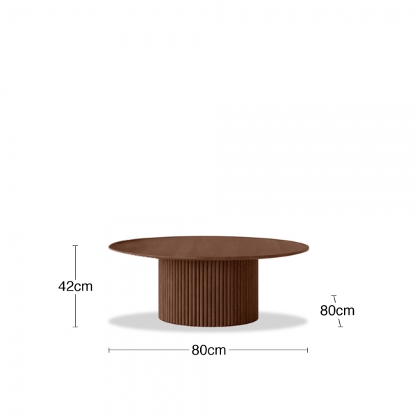 Marcel Set of 2 Round Coffee Tables, Walnut