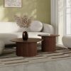 Marcel Set of 2 Round Coffee Tables, Walnut