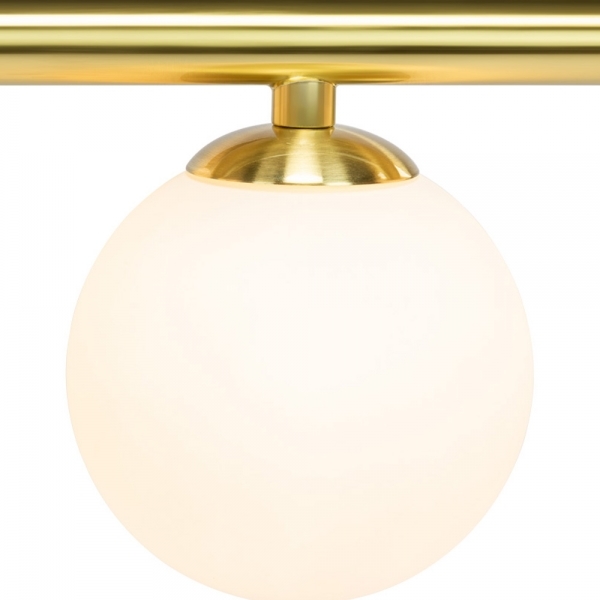 Margot Globe Pendant Light, White Opal & Brass