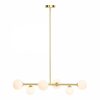 Margot Globe Pendant Light, White Opal & Brass