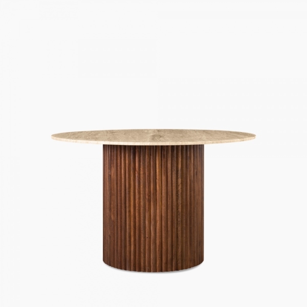 medby-4-seat-round-dining-table-dark-mango-wood-travertine-p44570-2873030_image Medby 4 Seat Round Dining Table, Dark Mango Wood & Travertine