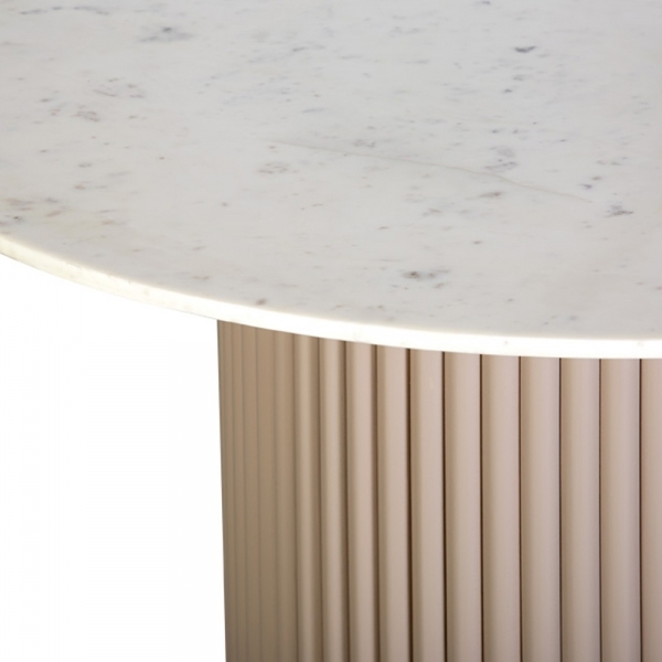 medby-4-seat-round-dining-table-taupe-mango-wood-white-marble-p37873-2774857_image Medby 4 Seat Round Dining Table, Taupe Mango Wood & White Marble