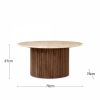 Medby Round Coffee Table, Dark Mango Wood & Travertine