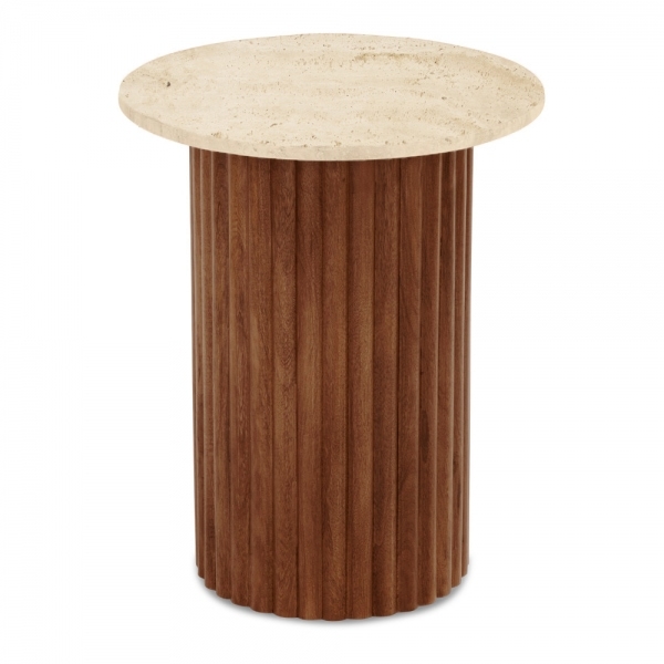 medby-round-side-table-dark-mango-wood-travertine-p44571-2872962_image Medby Round Side Table, Dark Mango Wood & Travertine