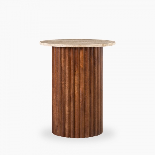 medby-round-side-table-dark-mango-wood-travertine-p44571-2873016_image Medby Round Side Table, Dark Mango Wood & Travertine