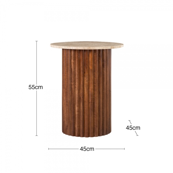 medby-round-side-table-dark-mango-wood-travertine-p44571-2873017_image Medby Round Side Table, Dark Mango Wood & Travertine