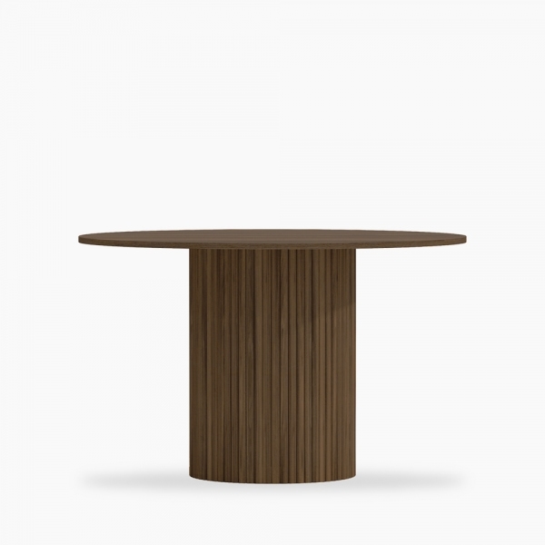 Mika 4 Seat Round Dining Table, Walnut