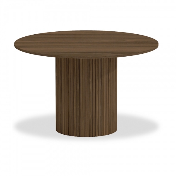 Mika 4 Seat Round Dining Table, Walnut