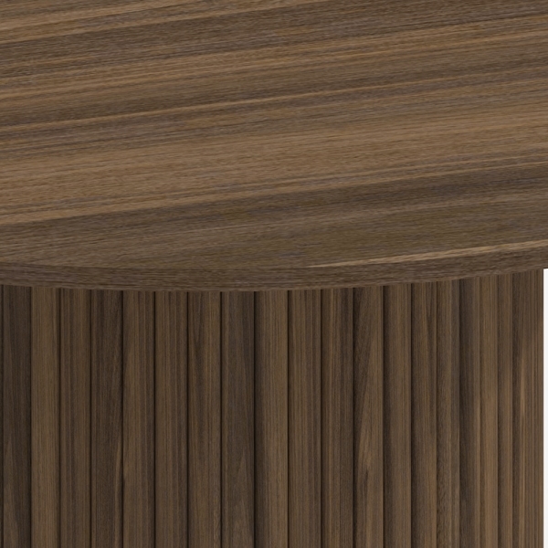 Mika 4 Seat Round Dining Table, Walnut