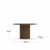 Mika 4 Seat Round Dining Table, Walnut