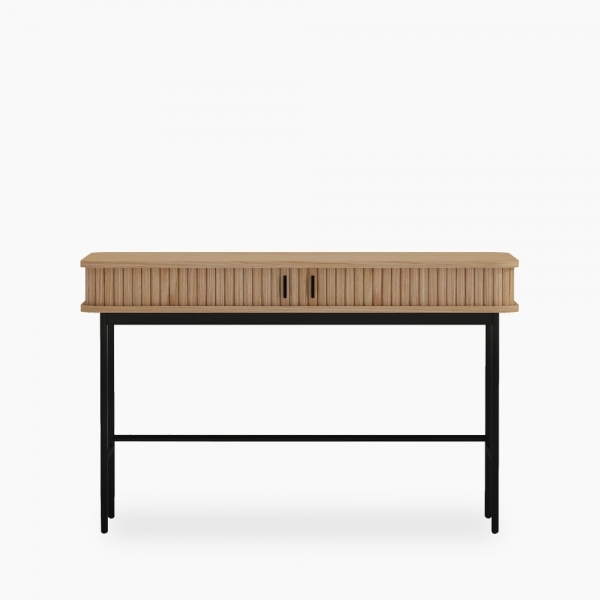 Mika Office Desk, Oak & Black