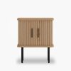 Mika Storage Bedside Table, Oak & Black