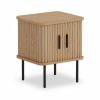 Mika Storage Bedside Table, Oak & Black