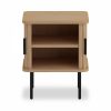Mika Storage Bedside Table, Oak & Black