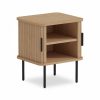 Mika Storage Bedside Table, Oak & Black