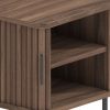 Mika Storage Bedside Table, Walnut & Black