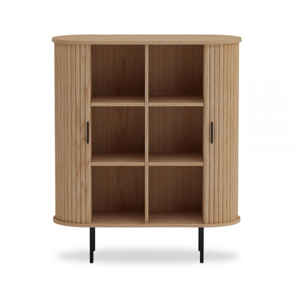 Mika Tall Sideboard, Oak & Black
