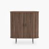 Mika Tall Sideboard, Walnut & Black