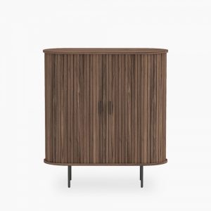 Mika Tall Sideboard, Walnut & Black