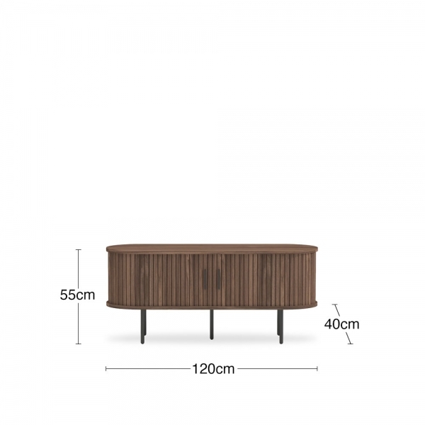 Mika TV Stand, Walnut & Black