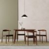 Milton & Aalborg 4 Chairs Dining Set, Walnut & Black