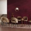 Milton & Lucille 6 Chairs Dining Set, Walnut & Taupe Sustainable Velvet